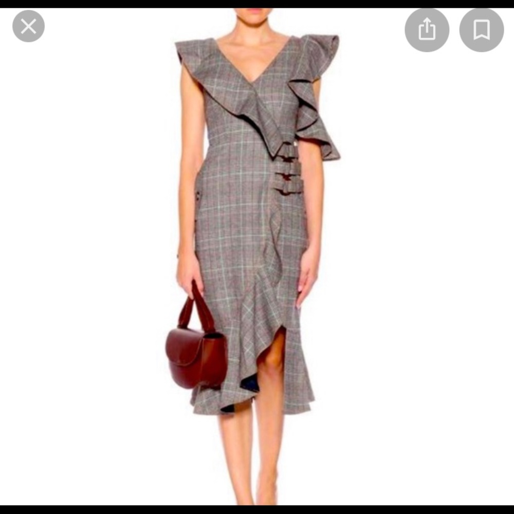 Self Portrait  midi length plaid dress US 0 UK 4 EUC - Picture 4 of 14